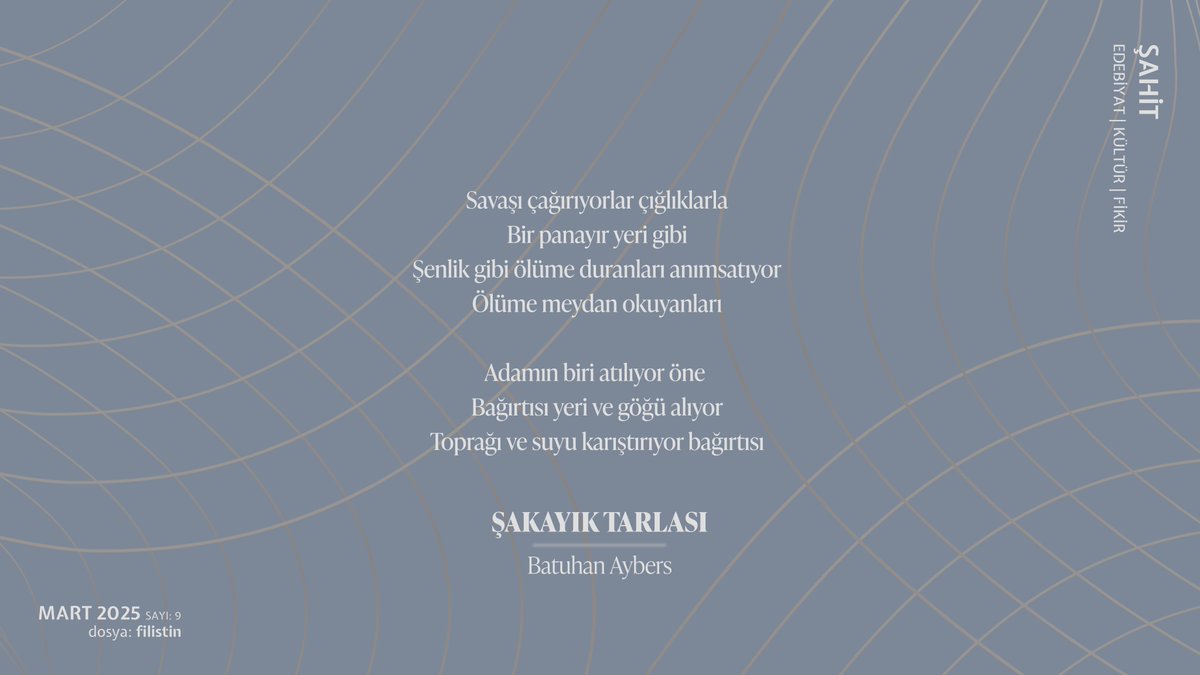 SahitDergisi's tweet photo. ▪️Batuhan Aybers 
▫️"Şakayık Tarlası" https://t.co/3XADFmJaTH