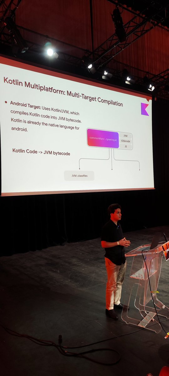 <a href="/MohamadRejeb/">Mohamed Rejeb</a> on stage representing #Kotlin in #ForkItTunis 🤩🤩