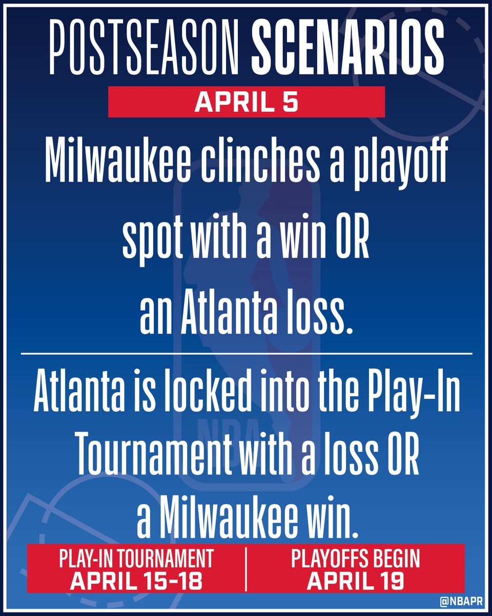Postseason scenarios for Saturday, April 5 ⬇️