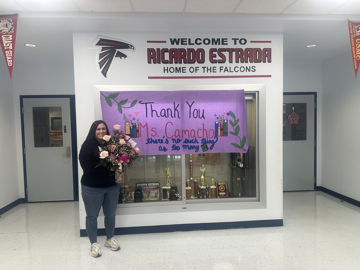 Happy Librarian Day to Ms. Camacho! Thanks for all that you do for our campus! 📚#FalconsLead
