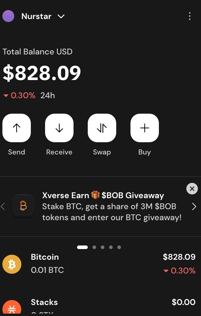 Finally found some time to set up a @XverseApp wallet and bridge some sats to it so that I'm ready to hop on the <a href="/Starknet/">Starknet (BTCFi arc) 🥷</a> &lt;&gt; BTC season 😎✨🟠