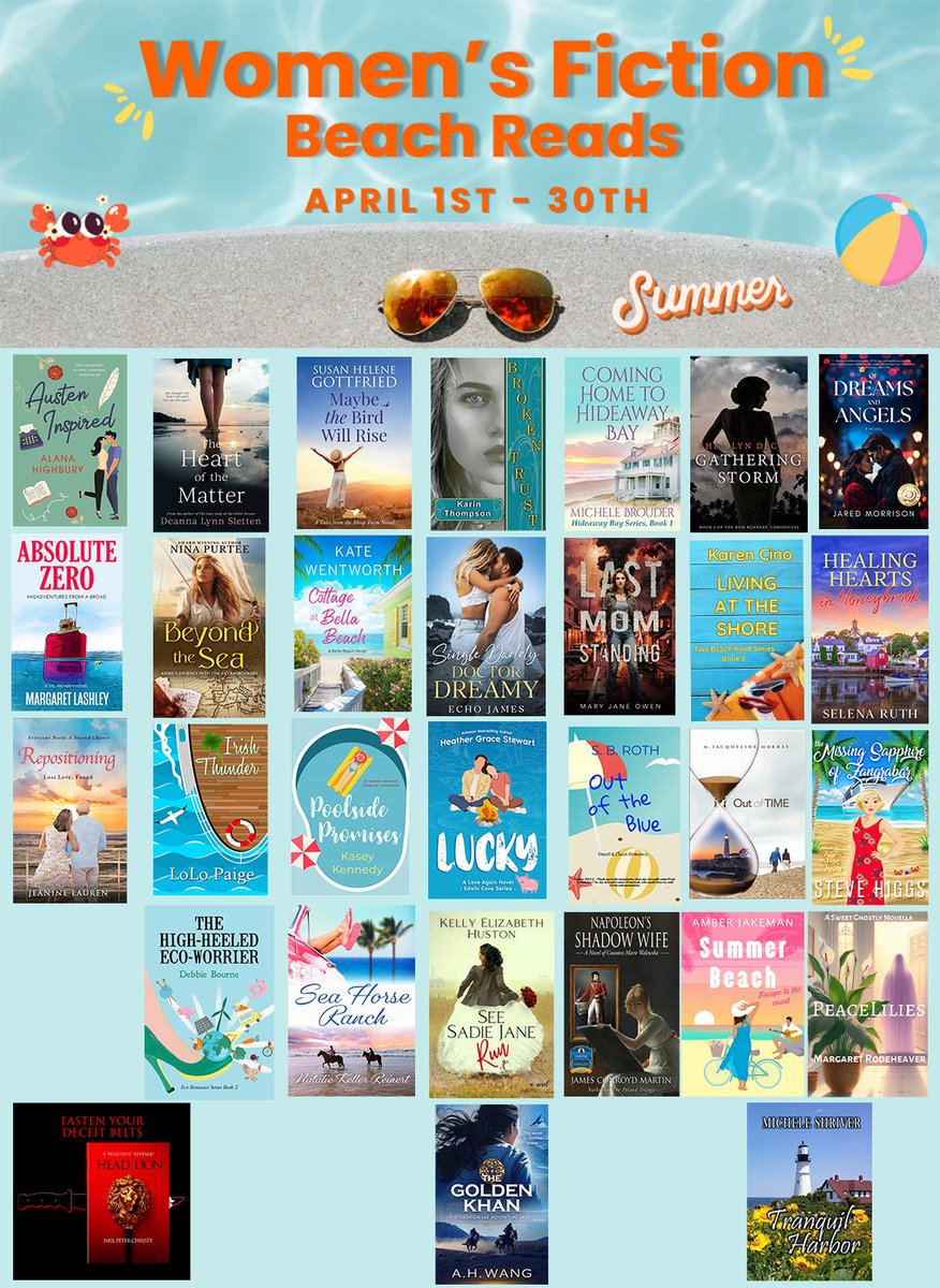 Even if it's not warm yet where you live, it's always a good time to find a good book to read. Check out these intriguing women's fiction novels. There's enough variety for all tastes. 

Learn more: books.bookfunnel.com/WFContemporary…

#bookrecommendations #beachreads