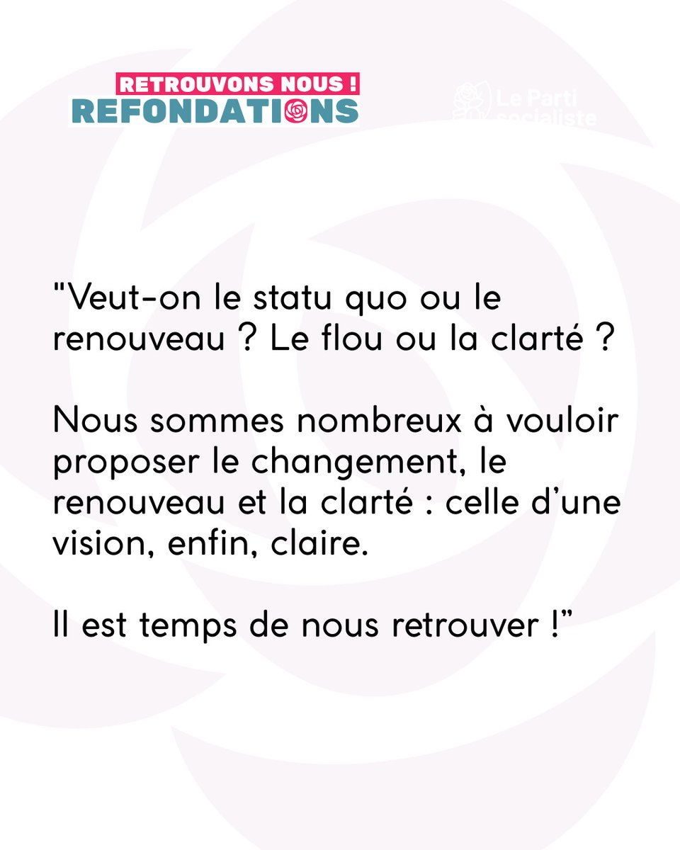 Refondations (@refondations1) on Twitter photo Avec <a href="/NicolasMayerNMR/">Nicolas Mayer-Rossignol</a>, nous portons fièrement la volonté de nous retrouver pour retrouver l'espoir 🌹✊
Toi aussi, rejoins-nous et signe notre contribution générale sur refondations.com 💪
#CongresPS Avec <a href="/NicolasMayerNMR/">Nicolas Mayer-Rossignol</a>, nous portons fièrement la volonté de nous retrouver pour retrouver l'espoir 🌹✊
Toi aussi, rejoins-nous et signe notre contribution générale sur refondations.com 💪
#CongresPS