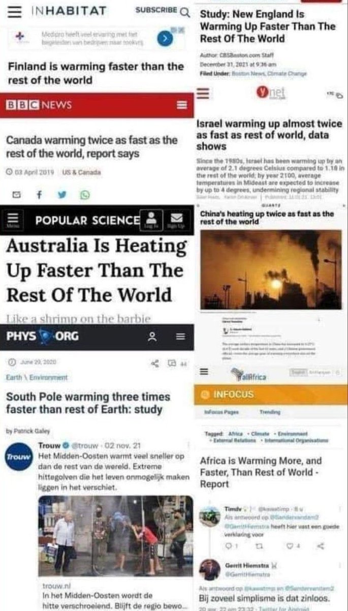 Everywhere is warming faster than everywhere else.