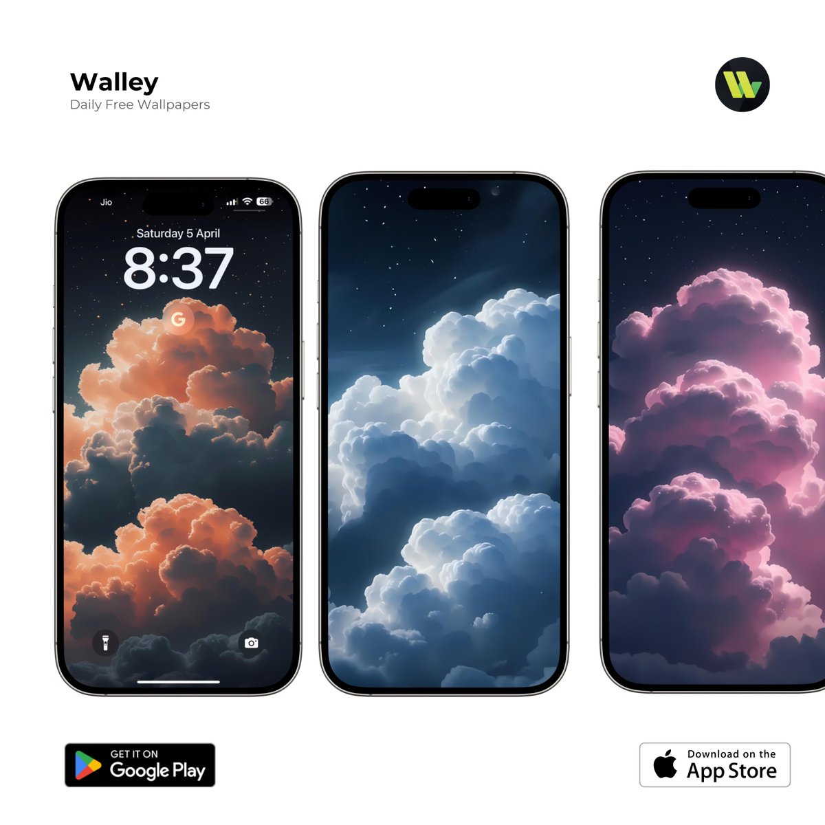 Clouds in blue, orange, and pink only on Walley.

Explore them all now its free 🆓 
Link 🔗 in comments!
