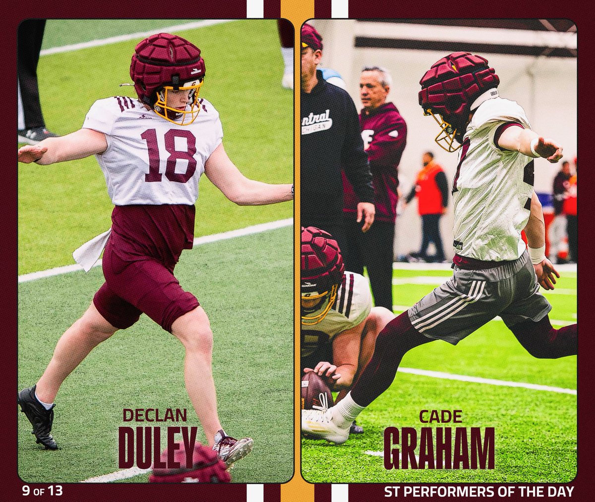 Keith Murphy (@coachmurphy87) on Twitter photo The specialists got outside yesterday to showcase themselves. These two Top ST performers flipped the field and had a perfect FG session.
<a href="/DeclanDuley/">Declan Duley</a> <a href="/CadeGraham18/">Cade Graham</a> The specialists got outside yesterday to showcase themselves. These two Top ST performers flipped the field and had a perfect FG session.
<a href="/DeclanDuley/">Declan Duley</a> <a href="/CadeGraham18/">Cade Graham</a>