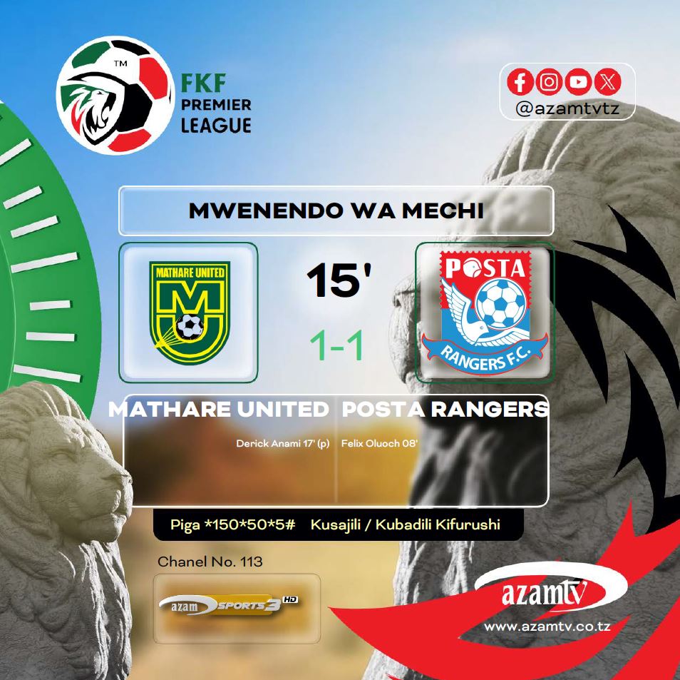 azamtvtz's tweet photo. MAPUMZIKO | #FKFPremierLeague
HT: Mathare United 1-1 Posta Rangers
Iko LIVE #AzamSports3HD
#FKFPremierLeague #FKFPL #MatahareUnitedVsPostaRangers #MathareUnited #PostaRangers https://t.co/ZAHVEwrA5X