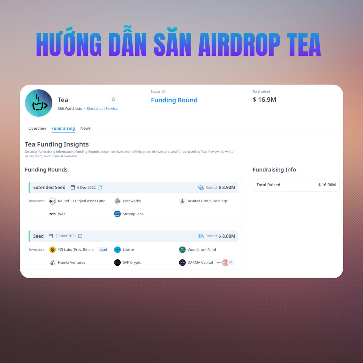 CẬP NHẬT AIRDROP DỰ ÁN TEA

Gọi vốn: 16.9 m$
Backers: YZI (Binance Labs)

⭐️ Mọi người ai đang theo và đã KYC thì làm tiếp testnet nhé (lưu ý: KYC là bắt buộc)
🔗 Hướng dẫn KYC: tea.xyz/blog/attestati…

⭐️ Hướng dẫn Làm testnet:
✔️ Thêm mạng TEA nhanh ở đây: