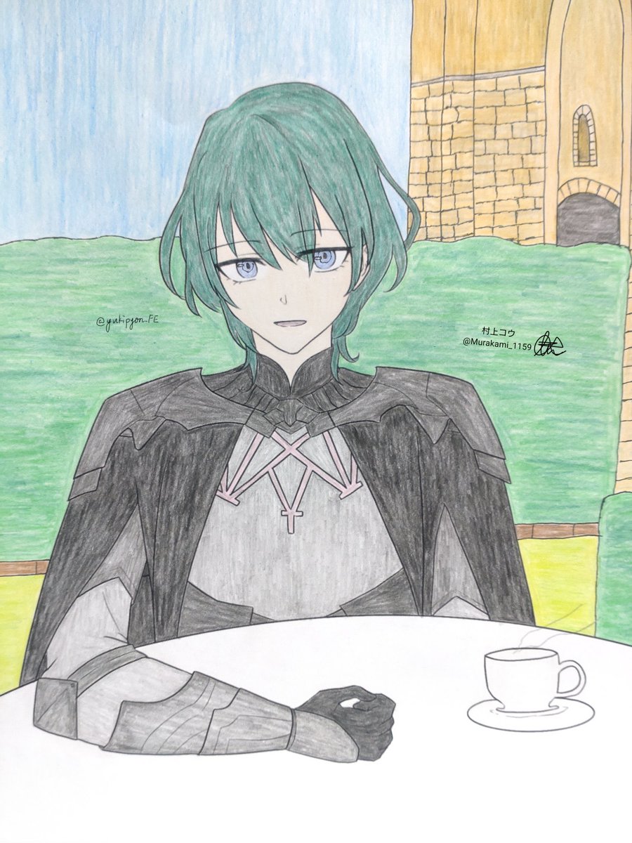 Murakami_1159's tweet photo. ユキぴょんさん(@yukipyon_FE )と線画交換して
優しい表情が素敵なお茶会中のベレト先生のイラストの色塗りと背景描かせていただきました〜！

ベレト先生の優しい表情がとてもかっこよくて素敵で色塗りするのとても楽しかったです！
素敵なイラスト塗らせていただきありがとうございました！ https://t.co/EsC5ox3bLW