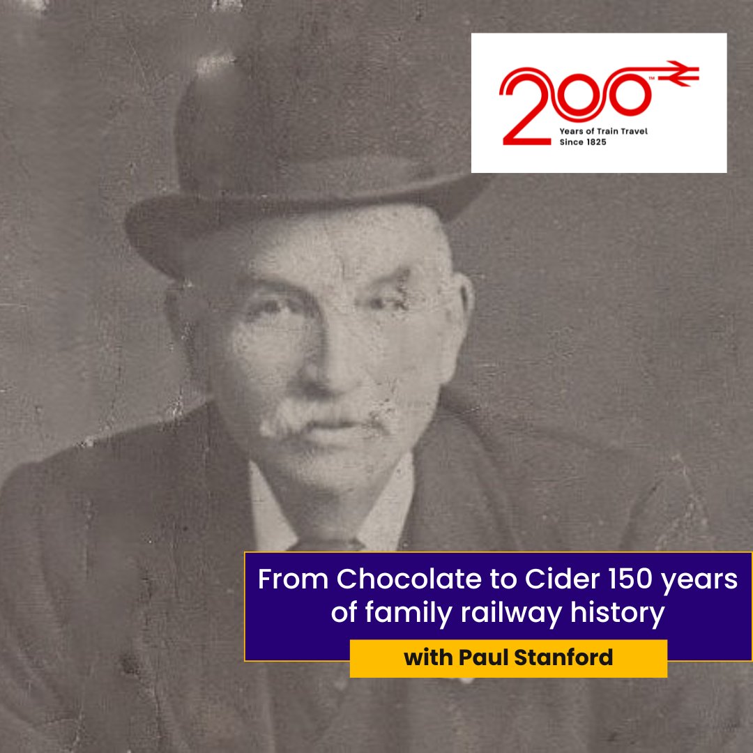 🚆 From Chocolate to Cider: 150 Years of Family Railway History! 🚆
Join <a href="/PJSRail/">Paul Stanford FCIRO</a> on Thurs 10 April 2pm for a fascinating journey through 150 years of his family’s railway connections—from transporting chocolate 🍫 to cider 🍏!
📍 Book now: tinyurl.com/nuxwtst6
🚉 #Railway200