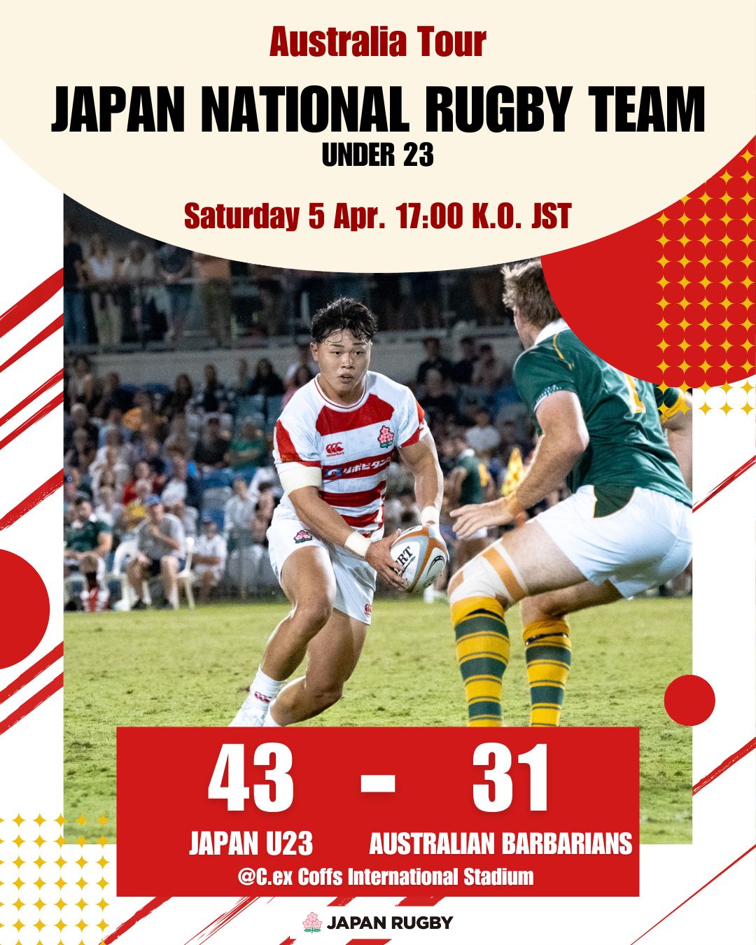 JAPAN RUGBY CHALLENGE SERIES 2022 JAPAN XV(ジャパン