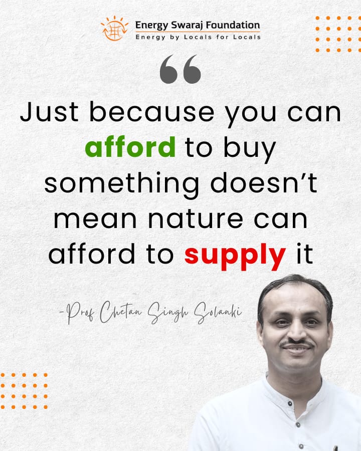 Energy Swaraj Foundation (@energy_swaraj) on Twitter photo Let's take a step back and rethink our priorities 💰🌱
Our relentless pursuit is taking a toll on the planet. We forget our natural resources are finite.
<a href="/DrChetanSolanki/">Chetan S Solanki</a>
#QOTD #Quote #Thoughts #Inspire #Knowledge #SolarManOfIndia Let's take a step back and rethink our priorities 💰🌱
Our relentless pursuit is taking a toll on the planet. We forget our natural resources are finite.
<a href="/DrChetanSolanki/">Chetan S Solanki</a>
#QOTD #Quote #Thoughts #Inspire #Knowledge #SolarManOfIndia