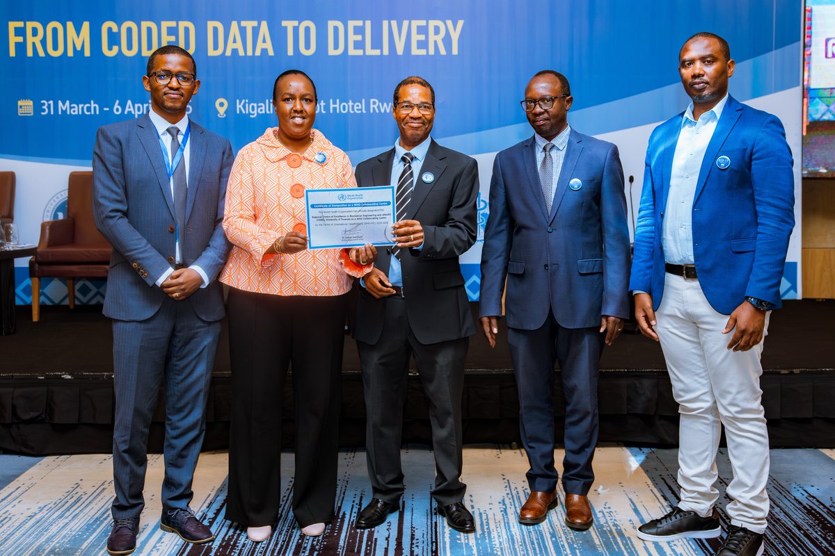 WHO Rwanda (@whorwanda) on Twitter photo Exciting news! <a href="/WHO/">World Health Organization (WHO)</a> has officially designated the Regional Center of Excellence in Biomedical Engineering and eHealth at the <a href="/Uni_Rwanda/">University of Rwanda</a> as a <a href="/WHO/">World Health Organization (WHO)</a> Collaborating Center for the Family of International Classification (WHO-FIC) for 2025-2029. Exciting news! <a href="/WHO/">World Health Organization (WHO)</a> has officially designated the Regional Center of Excellence in Biomedical Engineering and eHealth at the <a href="/Uni_Rwanda/">University of Rwanda</a> as a <a href="/WHO/">World Health Organization (WHO)</a> Collaborating Center for the Family of International Classification (WHO-FIC) for 2025-2029.