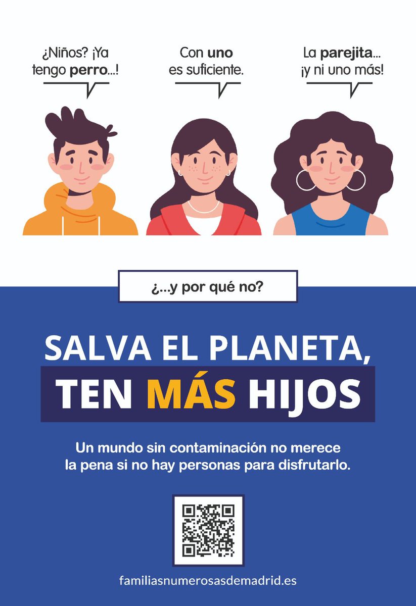 #NoTenerHijos es una forma muy eficaz de suicidarse como sociedad.
Aunque puede ser que en vez de suicidio sea asesinato por todas las campañas que promueven de forma estúpida y perversa #NoTenerHijos
<a href="/BustamanteMaJo_/">@</a>