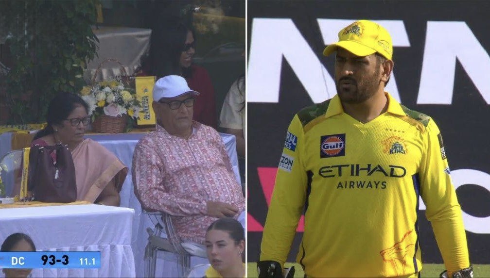 SijuMoothedath's tweet image. MS Dhoni’s parents at the Chepauk stadium❗️ Retirement Loading……?🤔🙄

#CSKvDC | #DCvsCSK