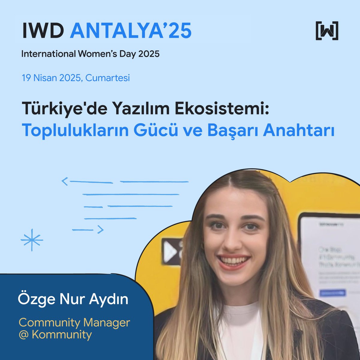 GDG & WTM Antalya (@gdgantalya) on Twitter photo Kommunity’de Community Manager olarak görev yapan Özge Nur A. 19 Nisan'da IWD ANTALYA 25'de
👉 Detaylar ve kayıt için: kommunity.com/gdg-antalya/ev…
<a href="/_nuraydin/">ozge nur aydın</a> Kommunity’de Community Manager olarak görev yapan Özge Nur A. 19 Nisan'da IWD ANTALYA 25'de
👉 Detaylar ve kayıt için: kommunity.com/gdg-antalya/ev…
<a href="/_nuraydin/">ozge nur aydın</a>