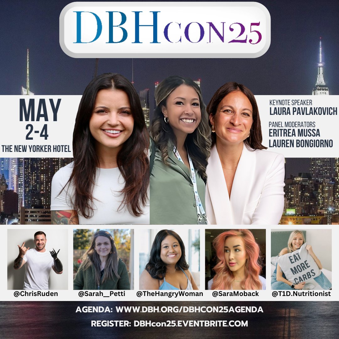 Diabulimia Helpline (@diabulimiahelp) on Twitter photo We have the most amazing group of speakers coming to #DBHcon25, The International Conference on Diabetes & Mental Health. Come to NYC && join us May 2-4 at The New Yorker Hotel. Earn up to 13 CE credits && see speakers such as <a href="/laurenbongiorno/">Lauren Bongiorno</a>, <a href="/ChrisRuden/">Chris Ruden</a>, <a href="/thehangrywoman/">Mila ✨</a>. We have the most amazing group of speakers coming to #DBHcon25, The International Conference on Diabetes & Mental Health. Come to NYC && join us May 2-4 at The New Yorker Hotel. Earn up to 13 CE credits && see speakers such as <a href="/laurenbongiorno/">Lauren Bongiorno</a>, <a href="/ChrisRuden/">Chris Ruden</a>, <a href="/thehangrywoman/">Mila ✨</a>.