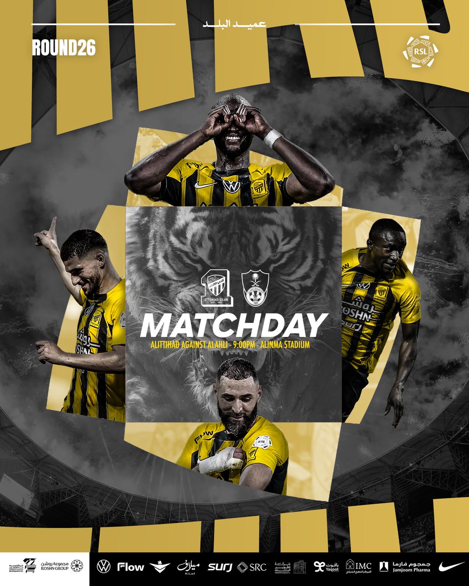 🏆 #دوري_روشن_السعودي 
⚽️ #الاتحاد_الاهلي 
🏁 الجولة 26
🕘 9:00 مساءً
🏟️ ملعب الإنماء
