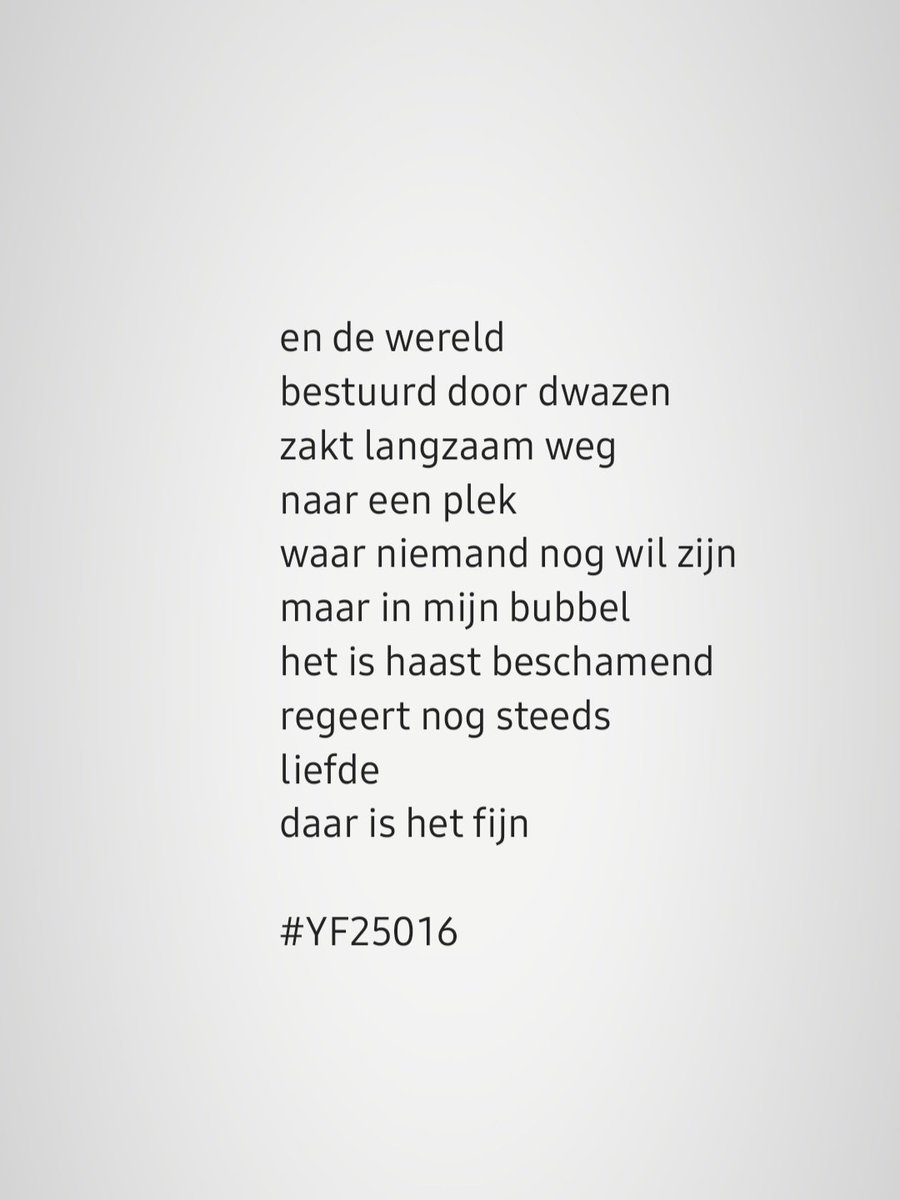 Over gelukkig zijn in bizarre tijden. ❤️ #versje #YF25016

#gedicht #gedichtjes #gedichten #gedichtje #gelukkig #gelukkigzijn #bizarretijden