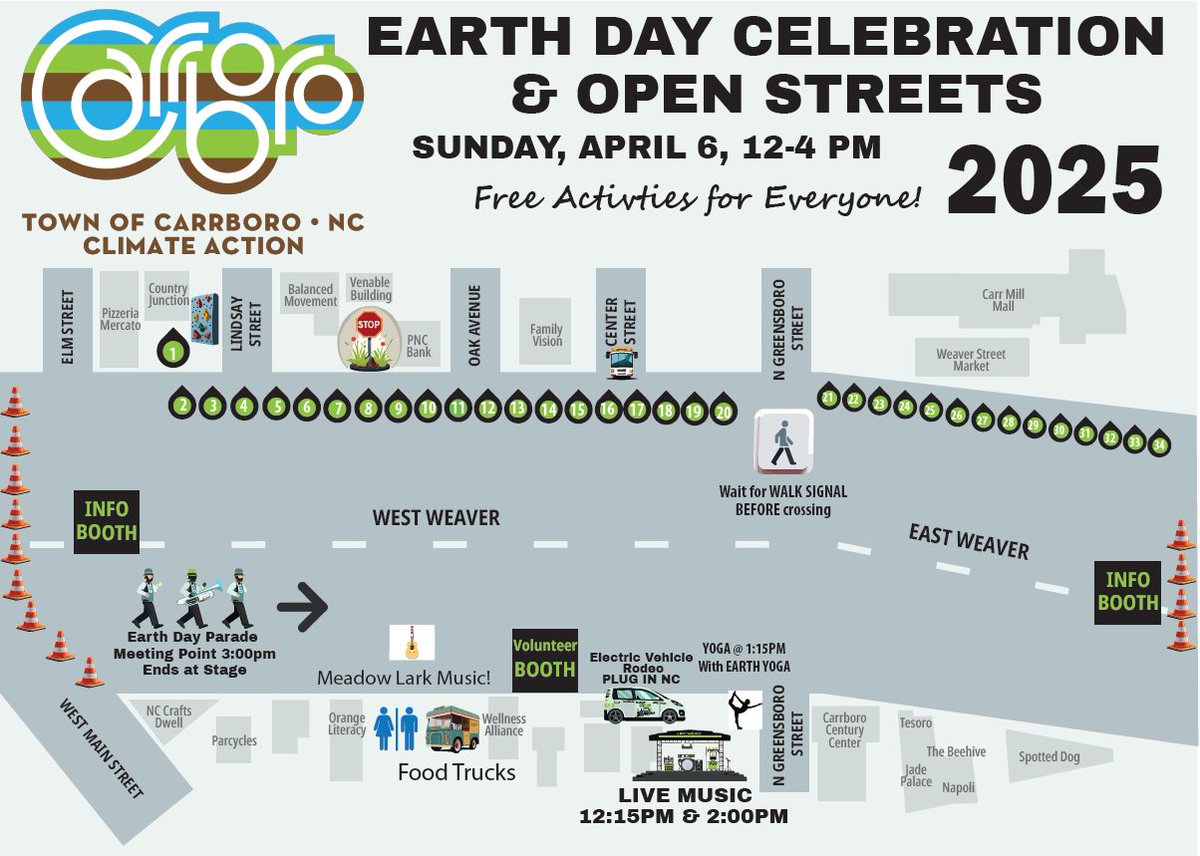 Chapel Hill Transit (@chtransit) on Twitter photo On Sunday, join us in <a href="/CarrboroGov/">Carrboro, NC</a> for Earth Day and Open Streets. We'll have an electric bus, swag, route maps, and you can practice putting your bike on the bus! 🚨DETOUR alert: CW will detour from 12p-4pm around the event. On Sunday, join us in <a href="/CarrboroGov/">Carrboro, NC</a> for Earth Day and Open Streets. We'll have an electric bus, swag, route maps, and you can practice putting your bike on the bus! 🚨DETOUR alert: CW will detour from 12p-4pm around the event.