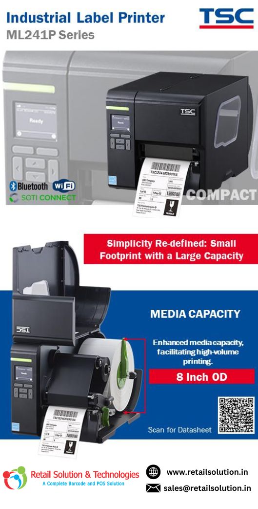 RetailSolnTech's tweet image. TSC ML241P Series - Industrial Label Printers!!

#TSC #Barcodeprinter #Printer #AIDC #RST #Labelprinter