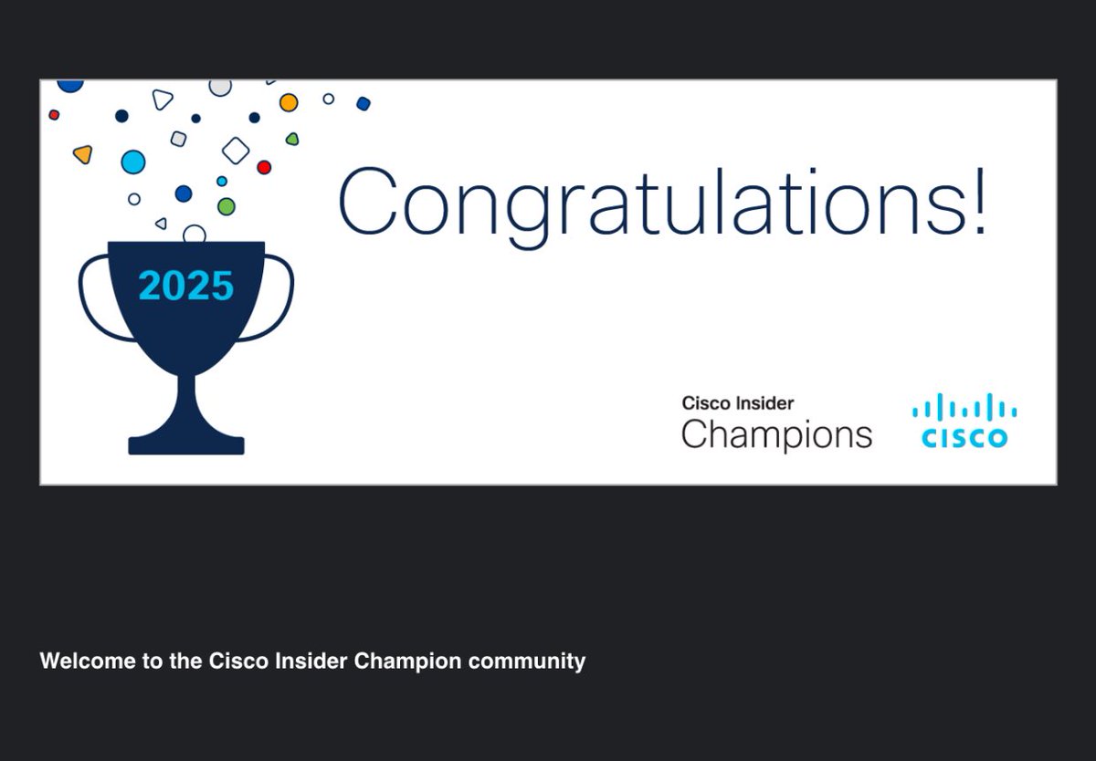 akintunero's tweet image. We did it again! 🥳 #CiscoChampion
@CiscoChampion 

Going even harder this year to make a bigger impact in tech communities! 👊🏾