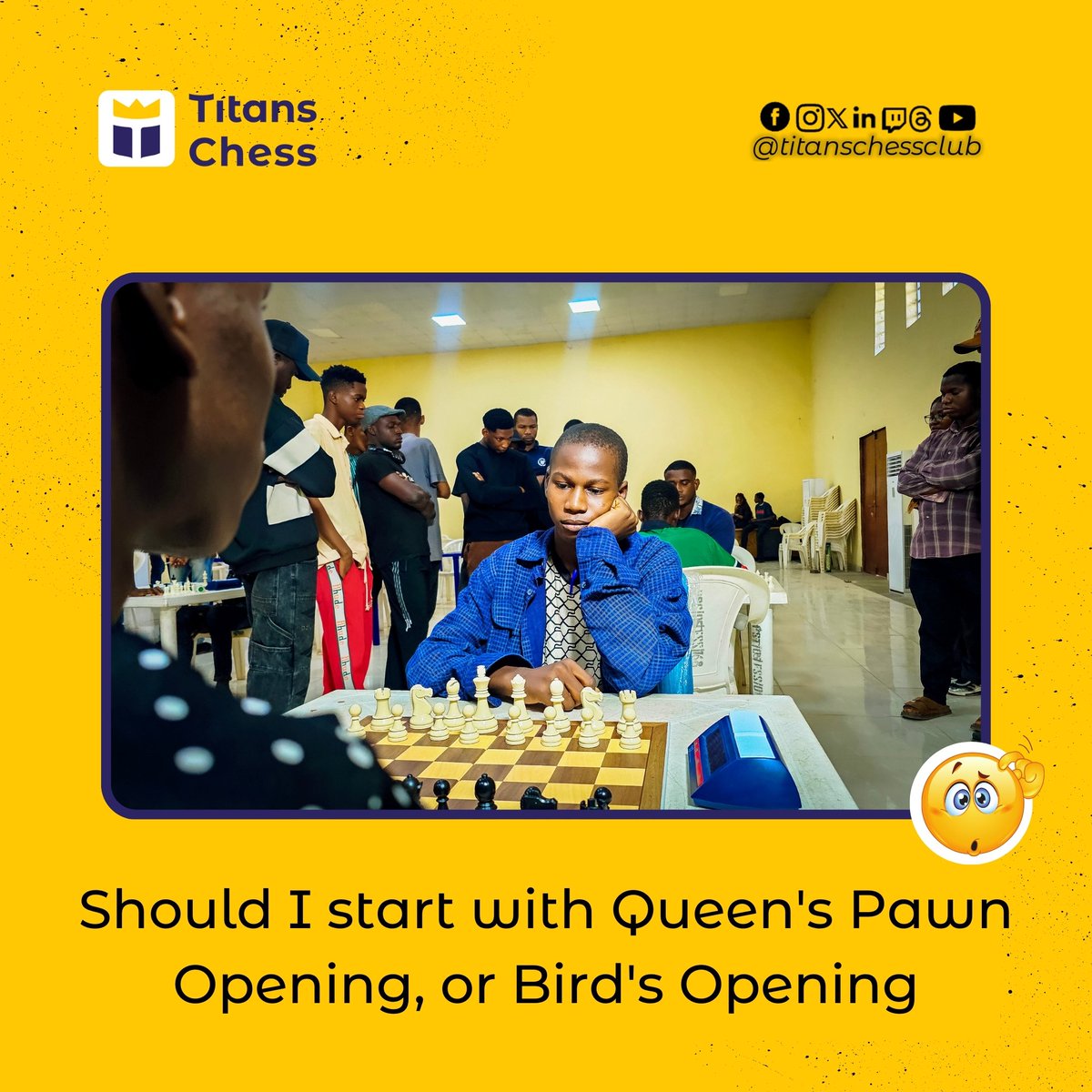 titanschessclub's tweet photo. Memes! Memes! Memes!
What's your best opening in Chess, and why do you start with that?
#titanschess #ChessInSlumsAfrica #chessmasters #chess https://t.co/5OFf62kJxz