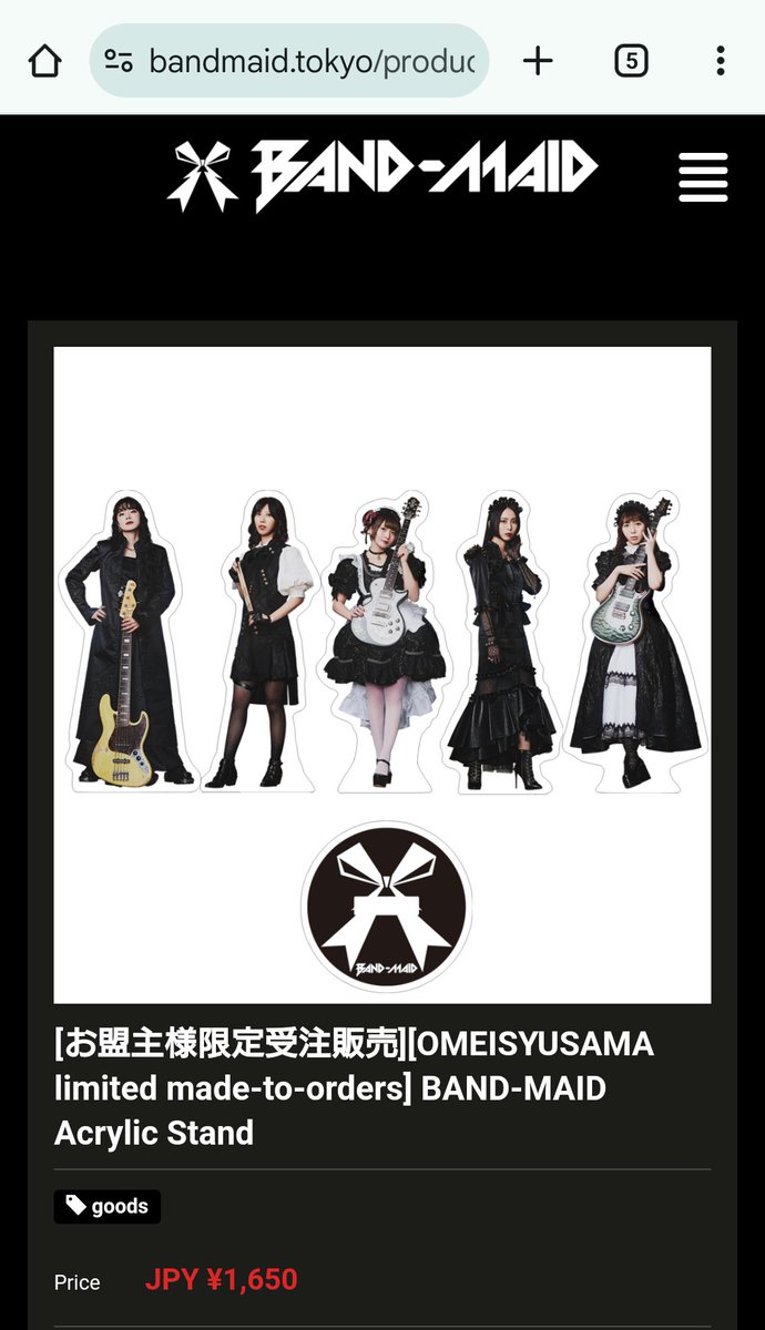 The release of #BandMaid acrylic stands must be inspired by #Zenshu Episode 11 where Natsuko bought an acrylic stand of Luke! 🤣
BAND-MAID がアクスタを出すのって絶対『#全修。』11 話でナツ子がルークのアクスタを買った話から思い付いたでしょ！ 🤣
bandmaid.tokyo/product/65210/