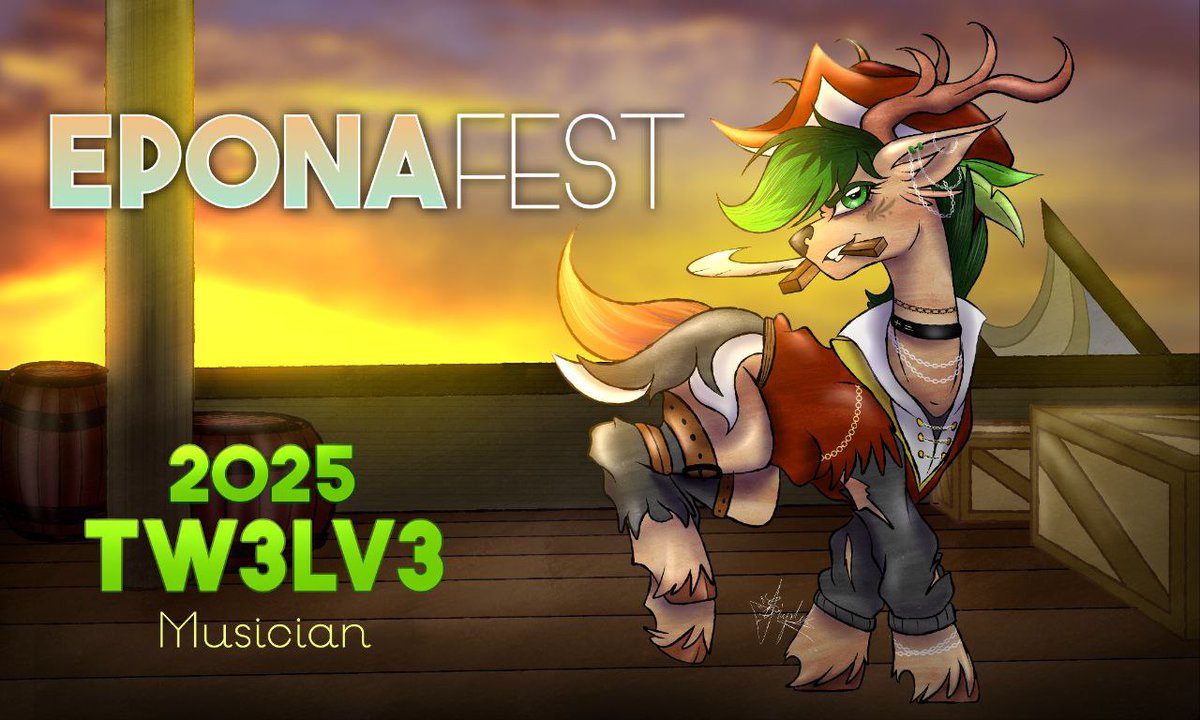 EponaFest 2025 - Tickets are OPEN!! (@eponafest) on Twitter photo EponaFest is drawing near, and so is our full lineup for the concert! Everypony welcome Tw3Lv3 aboard and prepare yourself for her set, it's gonna be awesome
Art by: <a href="/ArtOfSMW/">Singalek โ Alicorn VTuber โ ASK FOR COMMS!</a> EponaFest is drawing near, and so is our full lineup for the concert! Everypony welcome Tw3Lv3 aboard and prepare yourself for her set, it's gonna be awesome
Art by: <a href="/ArtOfSMW/">Singalek โ Alicorn VTuber โ ASK FOR COMMS!</a>