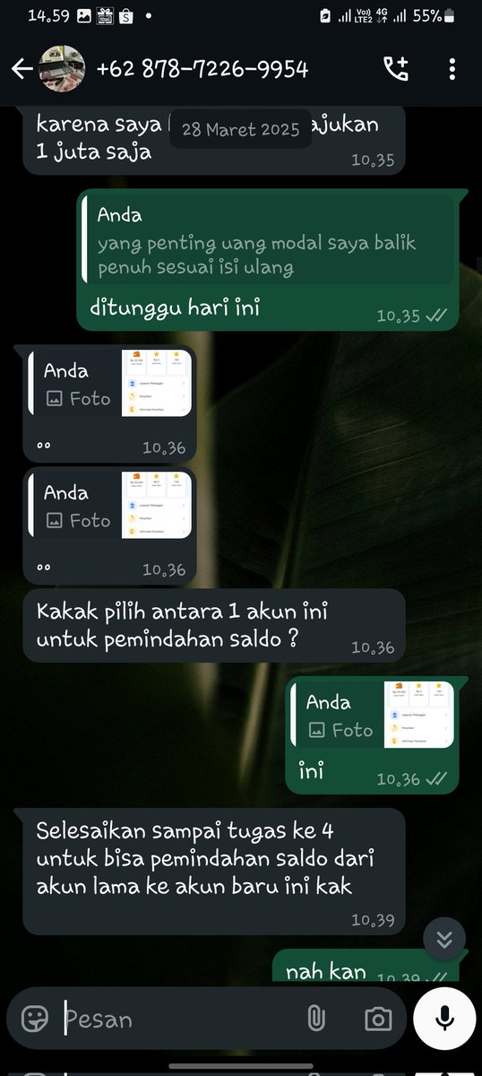 kemejahitam_12's tweet photo. tdk bertanggung jawab &amp; lepas tangansetelah sya ikuti arahan tsb u/minta pihak adminyg bersangkutan menangani ini tetapi bukan'a ditangani malah membuat gaduh sertajanji pemindahan dana hasil tdk ada sma sekali &amp; tdk sesuai omonganyg smpai saat ini link tsb justru tdk bsa diakses https://t.co/fXPrVQ9KKe