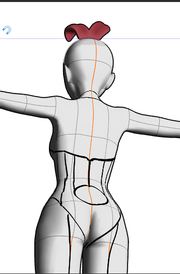 素体に直接描きこめるから服のアタリ分かって良い! 