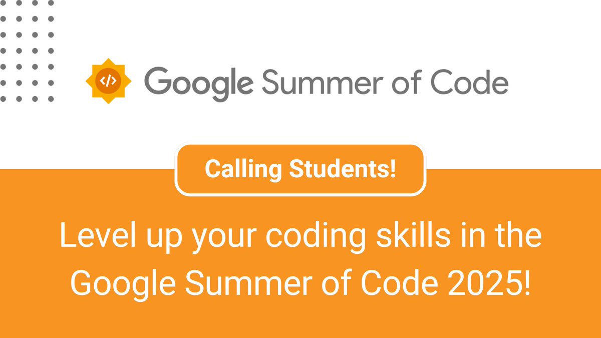 Are you planning a project proposal for Google Summer of Code? Submit your proposal by 8 April to participate!

Submit a proposal: hubs.la/Q03f8wGx0
Learn more: hubs.la/Q03f8Gcw0

#opensource #GSOC #SummerofCode