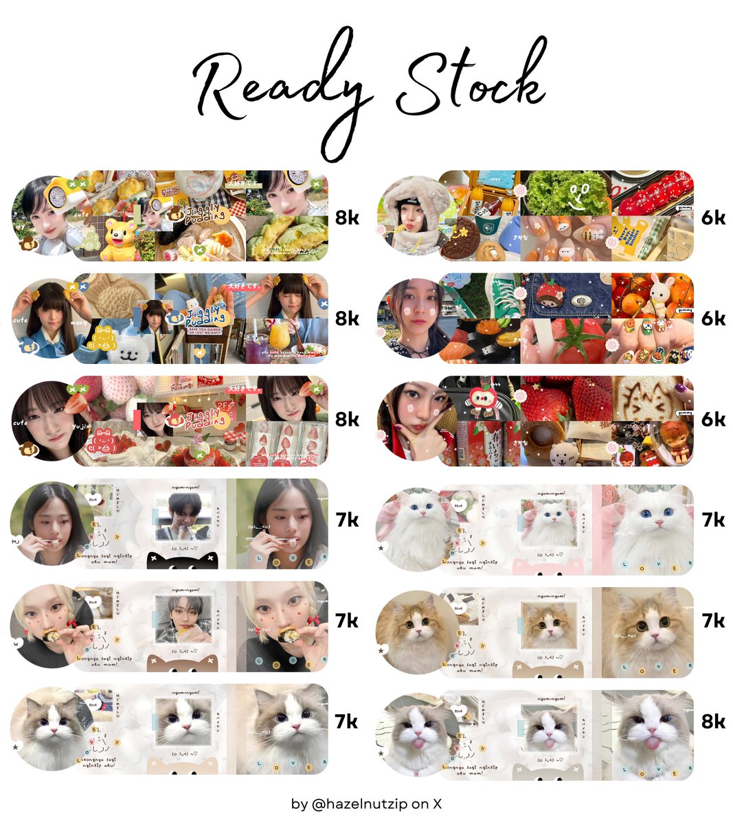 hazelnutzip's tweet image. help repost 🐢

aku ada ready stock layout gg wony yujin minji winter yuqi kya dayeon jihu &amp;amp;&amp;amp; layout kucing #zonauang free retext