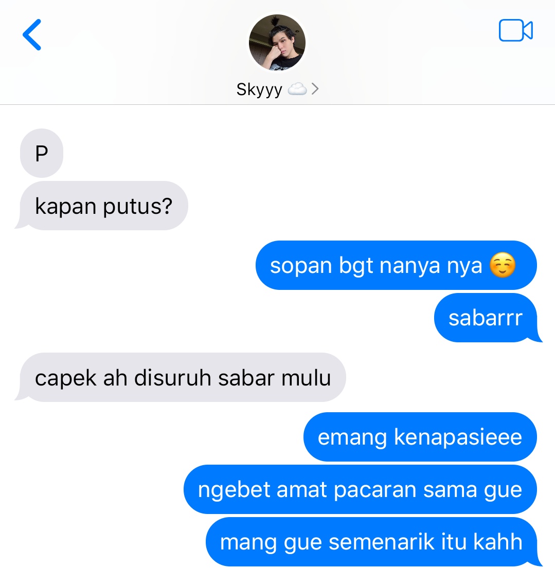 flowrenns's tweet photo. Kapan putus? 
— #skynani fewtweets au 

© flowrenns https://t.co/i6D2n5vcEU