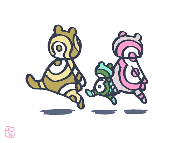 「run#インフィニティークマーズ #刺さる人に届け一次創作祭り #こういうの描い」|花小金井正幸＠喫茶宝石箱での個展。2023年開催予定のイラスト