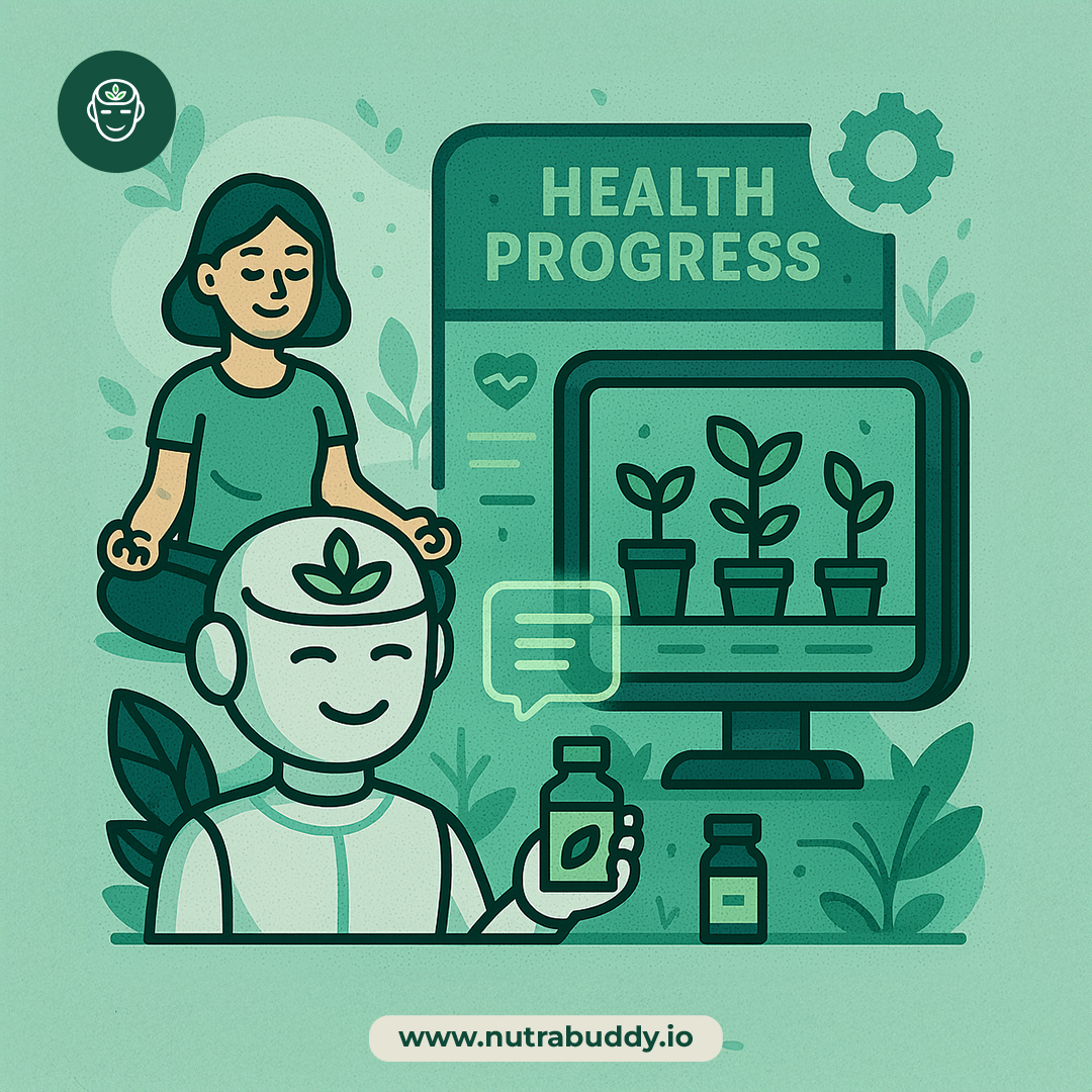 Your health, your way. 🌱

Track your wellness journey with NutraBuddy’s AI.... from supplements to meditation, we’re here to help you grow, progress, and thrive.

Start building better habits today. 💊🧘‍♀️