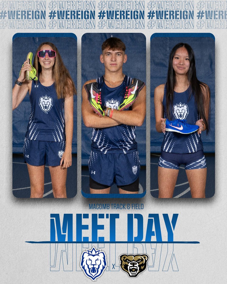 ⓂⒺⒺⓉ ⒹⒶⓎ

Track &amp; Field is back in action today at Oakland University's Golden Grizzlies Invite! First event is at 12 PM! Live results will be available at the link below!

📊 live.michianatiming.com/meets/47683

#WeReign #NJCAAXCTF