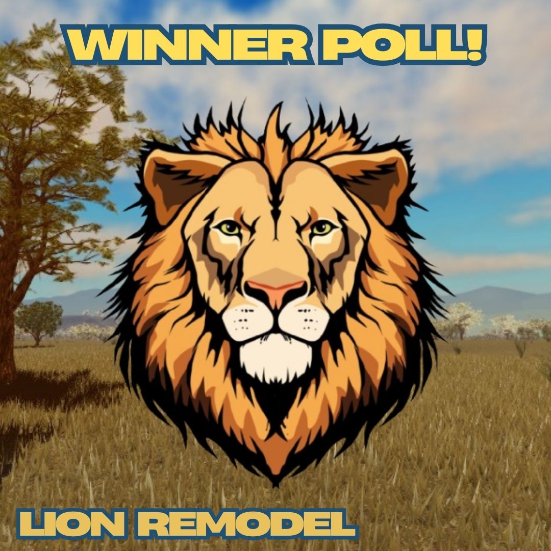 NOYO_Production's tweet image. 🦁 The Votes Are In – Lion Remodel Wins! 👑🔥
Thanks to everyone who voted in our poll! 🎉 
🦁✨More info is coming soon! 🗓️
#SavannahLife #Roblox #NOYOProductions #WildlifeGaming #RobloxAnimals