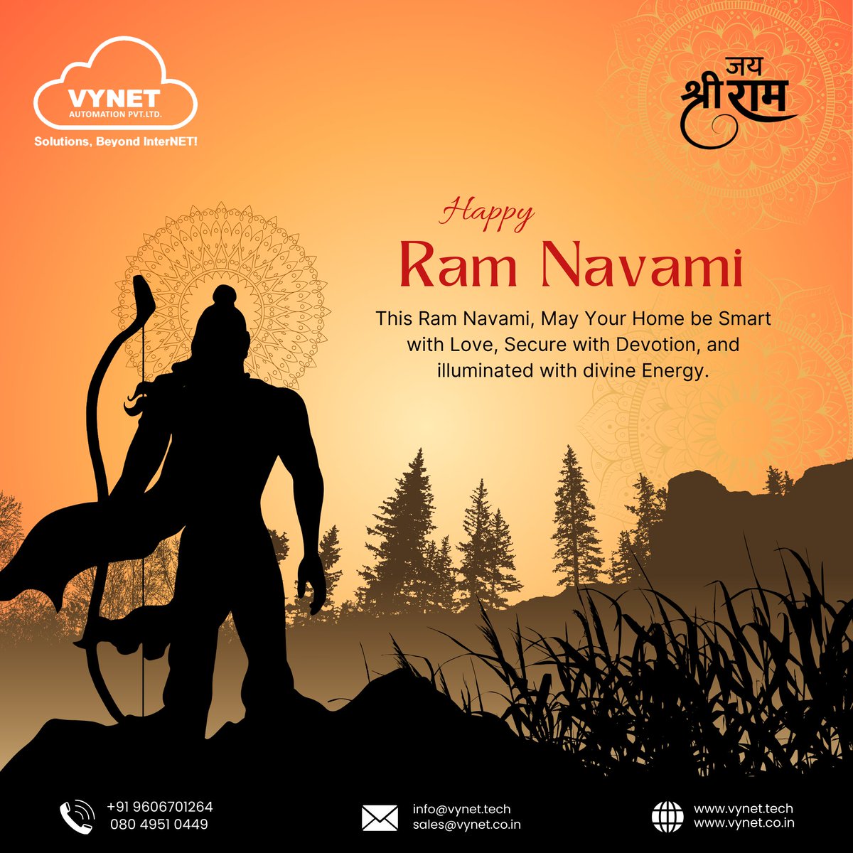 VYNETautomation's tweet image. Happy Ram Navami!🏹

contact us:
📞 +91 9606701264 
📨 info@vynet.tech 
🌐 vynet.tech

#RamNavami #HappyRamNavami #RamNavami2025 #SriRamNavami #RamNavamiWishes #RamNavamiCelebration #JaiShriRam #RamNavamiSpecial #ShriRamJanmotsav #LordRam #Bhakti #DivineBlessings