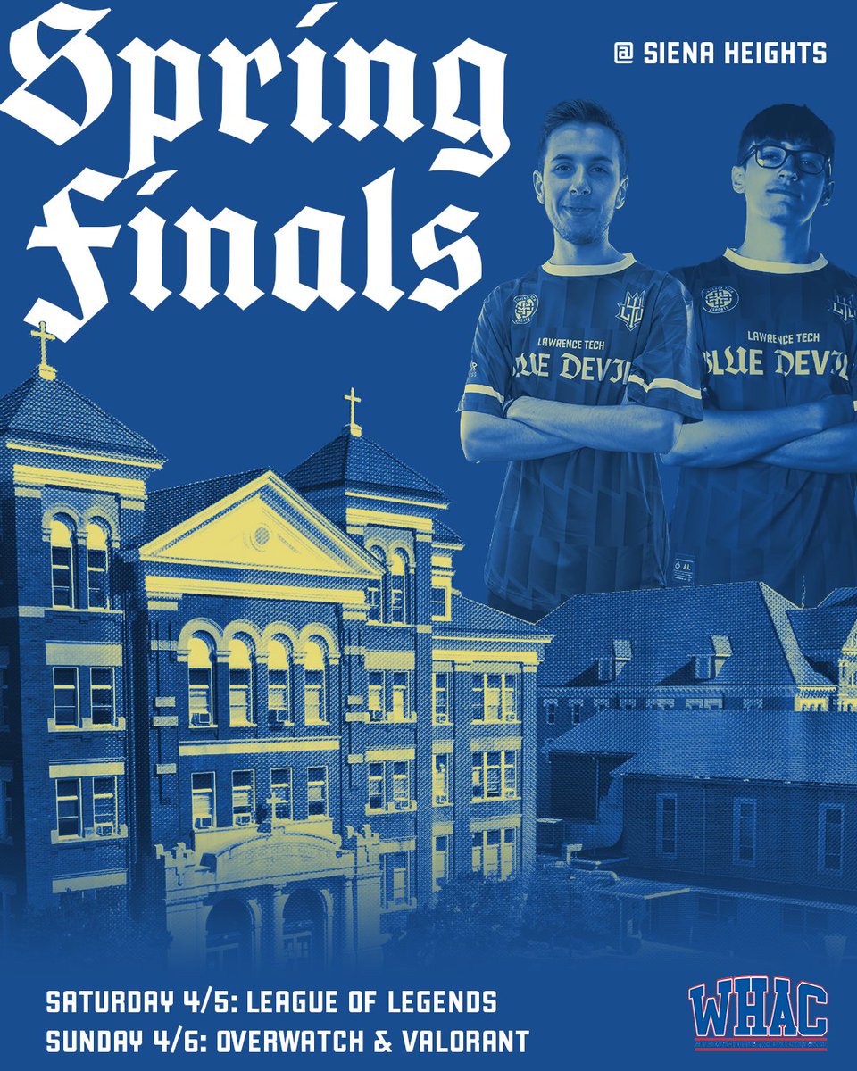 🔥ALL OR NOTHING🔥

This weekend, LoL, OW, and Valorant close out at Seina Heights, aiming for a deep run in the WHAC Spring Finals. 

League of Legends makes their run today, Overwatch and Valorant run the gauntlet tomorrow!

Streams links OTW.