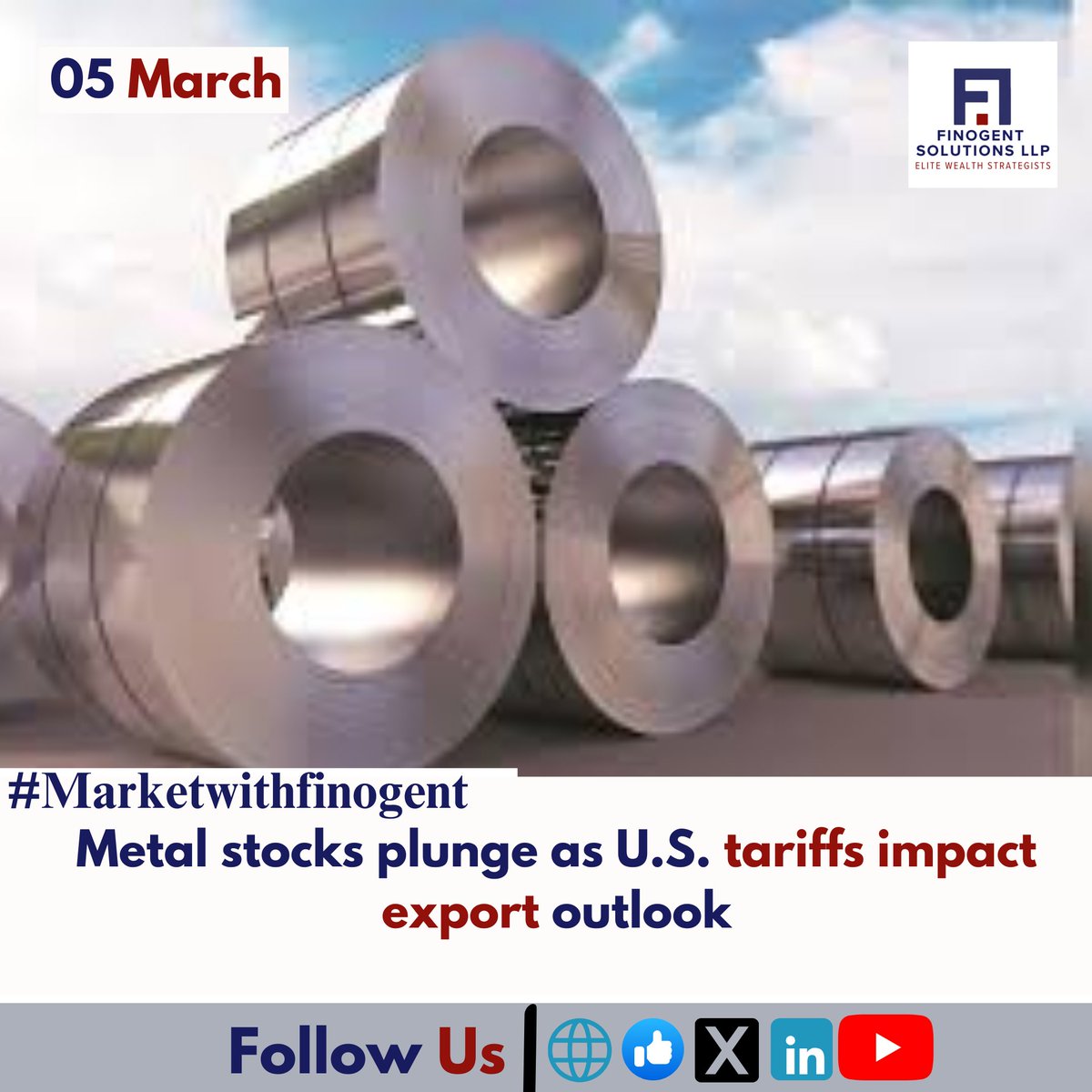 Finogentsolllp's tweet image. Indian metal sector takes a hit! Tata Steel and JSW Steel drop over 6% due to tariff concerns. 
.
.
.
.
#MetalStocks #ExportChallenges #TariffImpact #newswithfinogent
