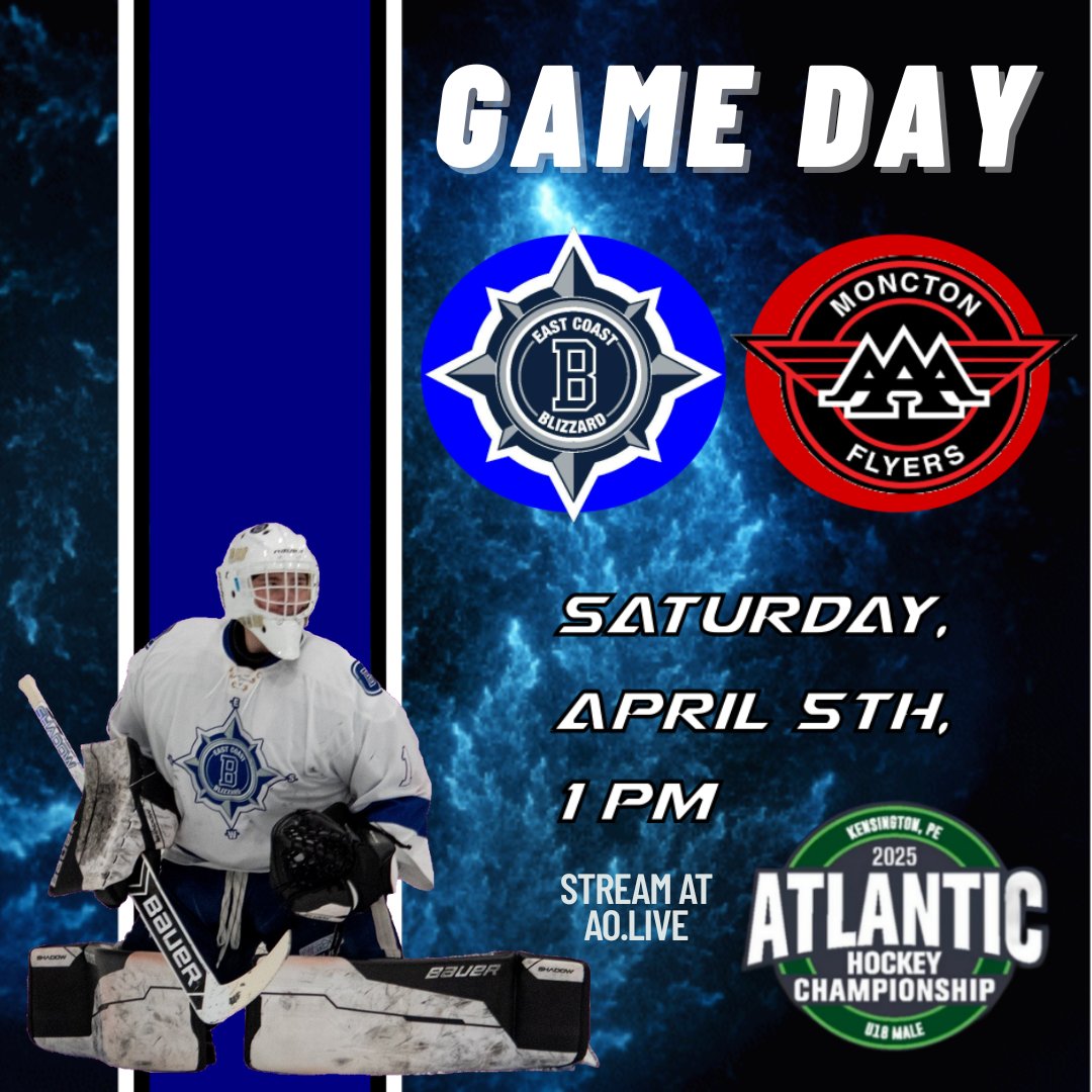 East Coast Blizzard (@ec_blizzard) on Twitter photo Let's do this! It's the final day of round robin play at the <a href="/U18Atlantics25/">2025 U18 Major Atlantics</a> in PEI. We match up against the Moncton Flyers. Time for a big result! #BlizzardWarning
Watch live at ao.live/aaau18 Let's do this! It's the final day of round robin play at the <a href="/U18Atlantics25/">2025 U18 Major Atlantics</a> in PEI. We match up against the Moncton Flyers. Time for a big result! #BlizzardWarning
Watch live at ao.live/aaau18