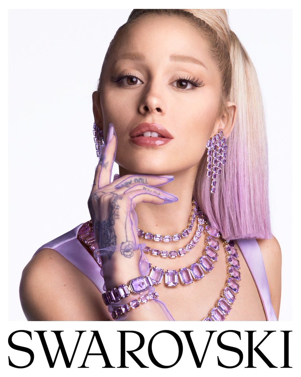 ArianaToday's tweet image. ariana grande for swarovski’s spring-summer collection