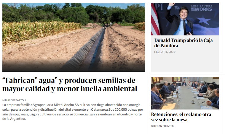 Bartolim's tweet photo. ⭐️#Suplementazo de @clarinrural
1⃣Mi nota: "Fabrican agua" y producen semillas de calidad
2⃣ Trump abrió la caja de Pandora x @hhdospierre
3⃣Otra vez el reclamo de las DEX
y mucho más de nuestro equipo en https://t.co/jzDNCyj2My https://t.co/5y6t6nvxh3