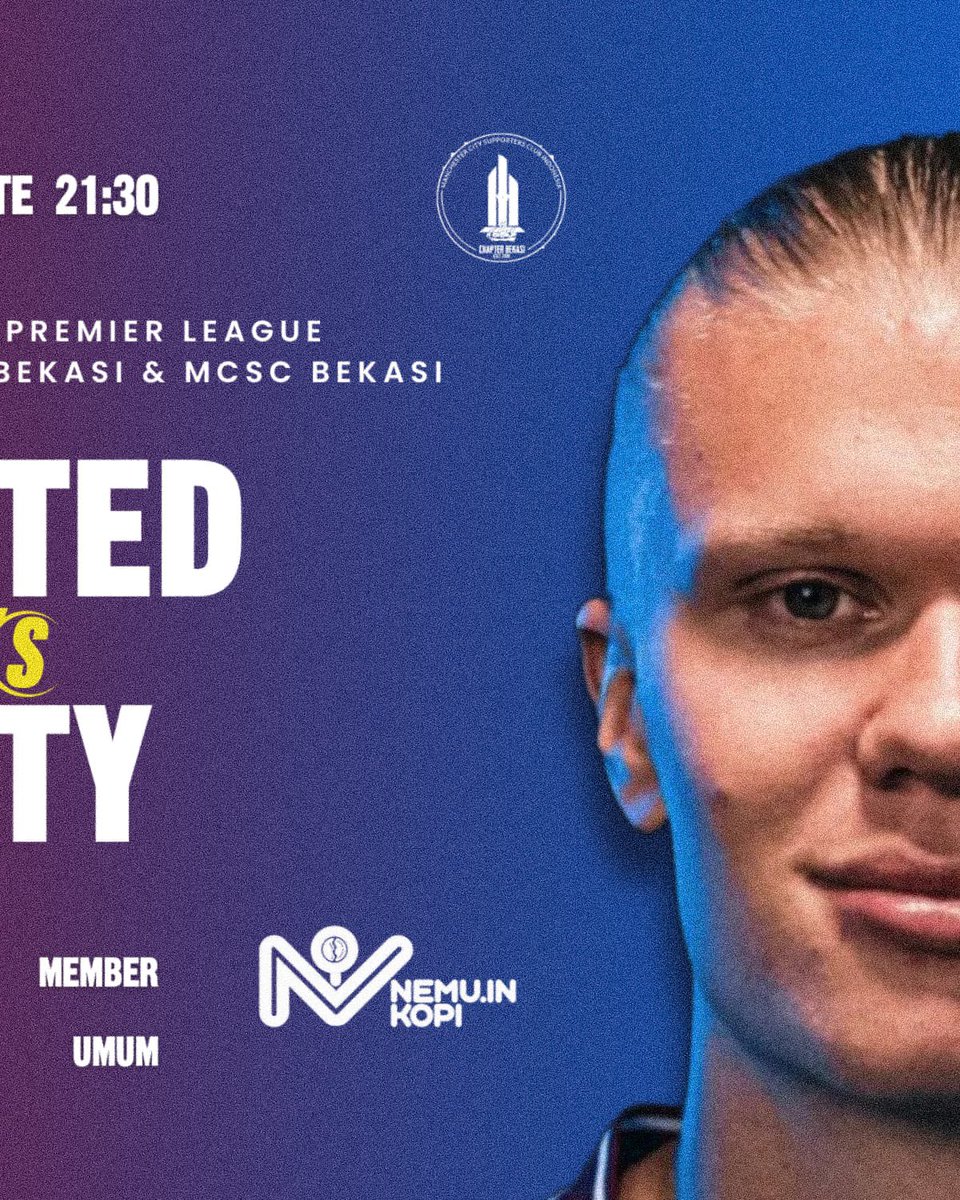 INFO NOBAR MANCHESTER DERBY! 🙌🔥

Nobar besok terasa spesial, karena selain derby sekota, kita juga collab bareng temen-temen dari <a href="/MCSC_BEKASI/">Manchester City Official Supporters Club - Bekasi</a> ❤️🩵

ohya, HTM nobar udah include free drink dan sticker lho. 

Sampai jumpa besok di Nemu. In Kopi ruko Summarecon Bekasi yaa guys!