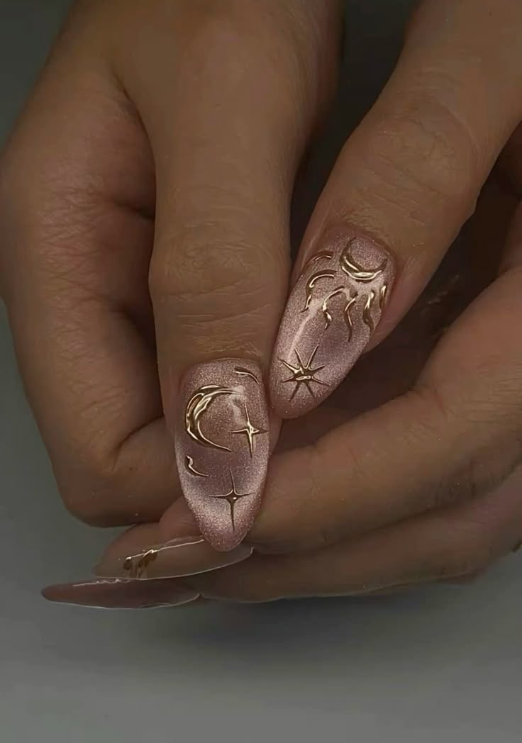 celestial chrome nails