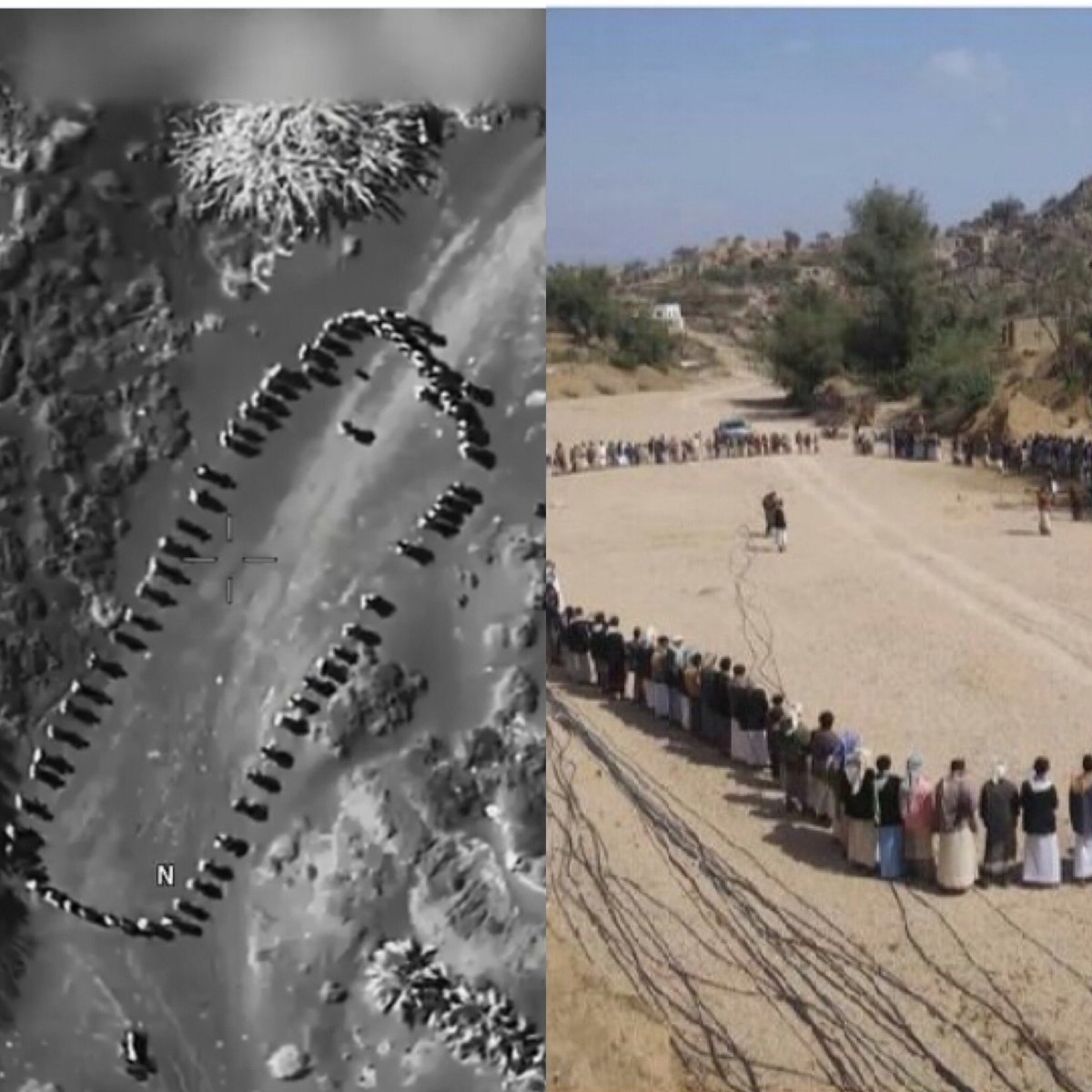 tsdbyangel's tweet photo. To the yanker propagandists posting Trumps strike in Yemin were innocent villagers! Do these gatherings look even remotely similar?, nope! And we all know better! It’s all 🐂💩!  To the terrorists, FAFO!🇺🇸🇺🇸🇺🇸 https://t.co/MQnBb3RtsF