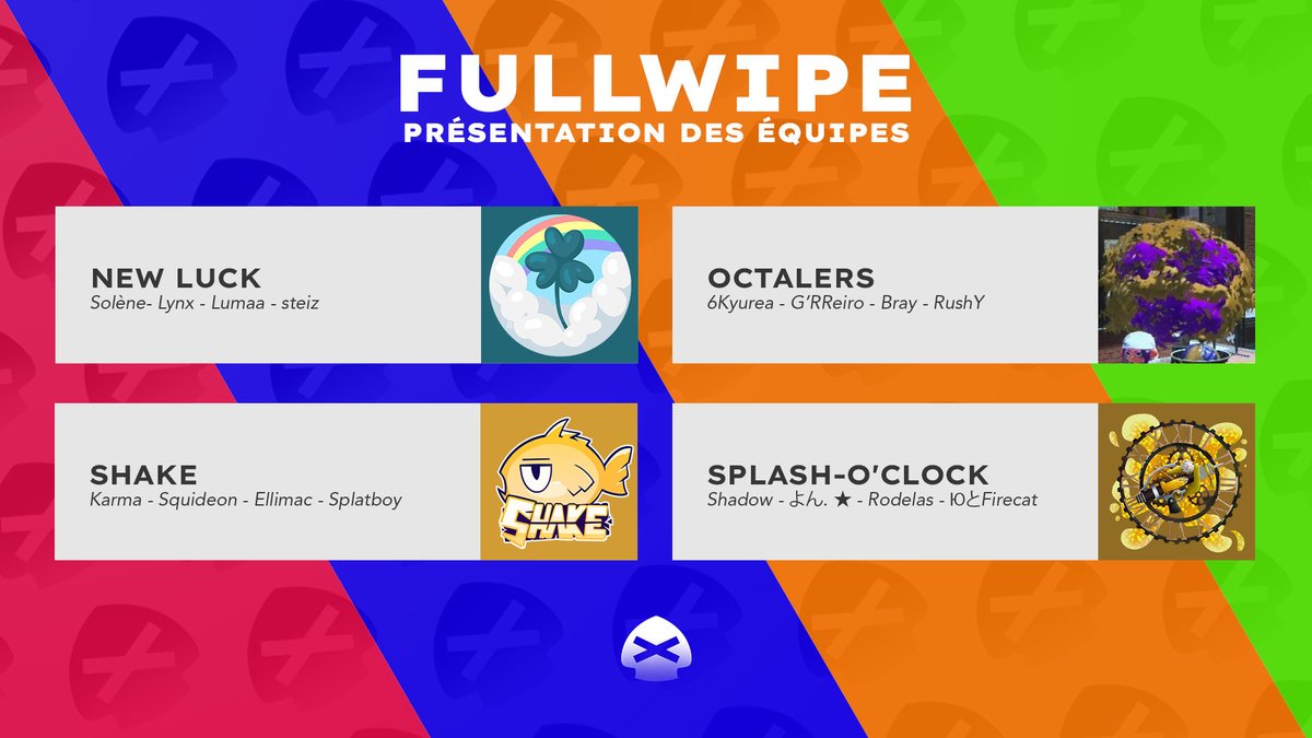 eSportBrosTV's tweet image. 🚨 PRÉSENTATIONS DES ÉQUIPES #Fullwipe 

@New_LuckSP 
@Octalers_spl 
@Shake_sp3 
@Splash_O_Clock 

J-7 👀🔥