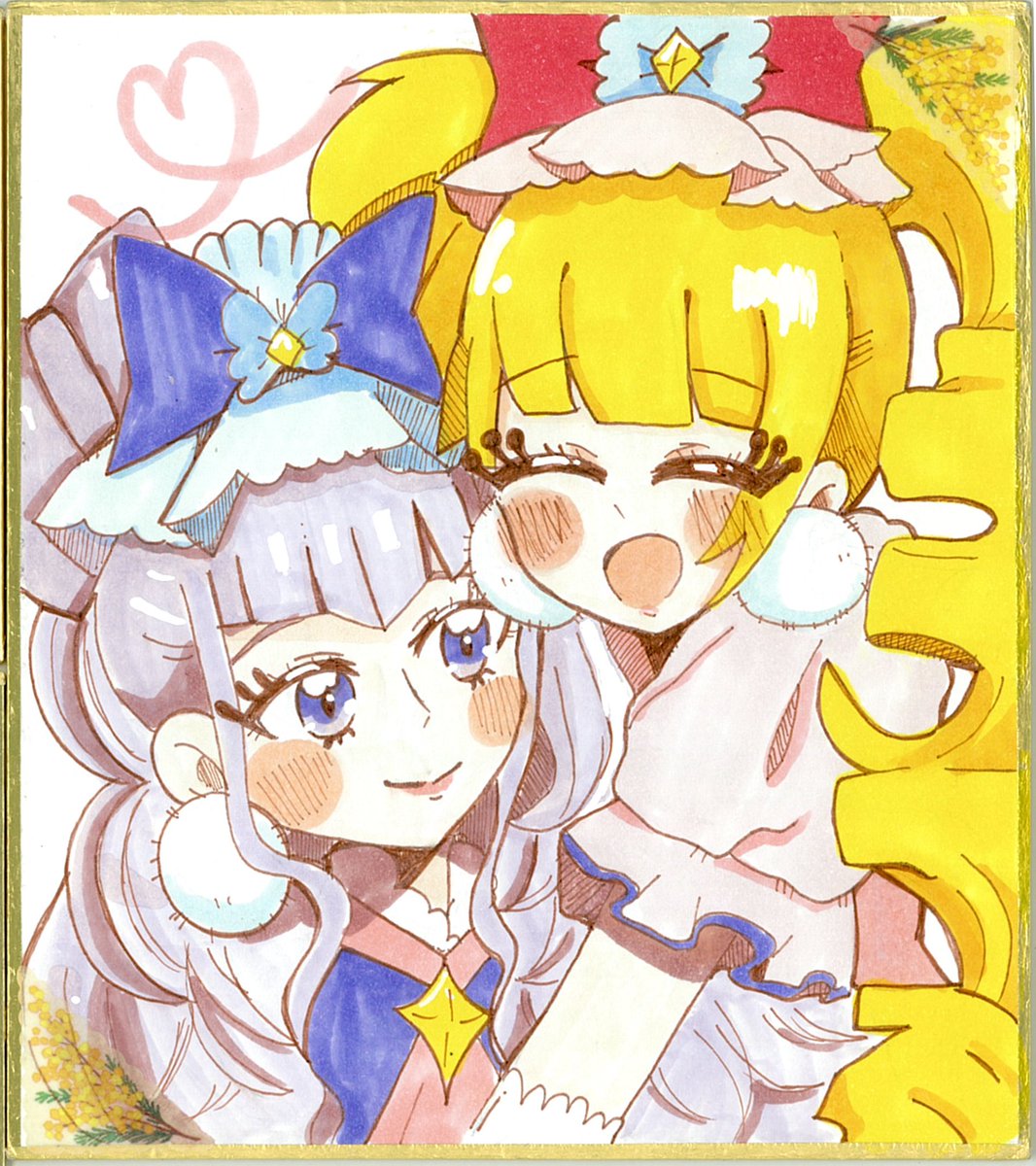 「友達の代理投稿①キュアマシェリ&amp;キュアアムール!#レイフレ32 #レイン」|あらんぷのイラスト