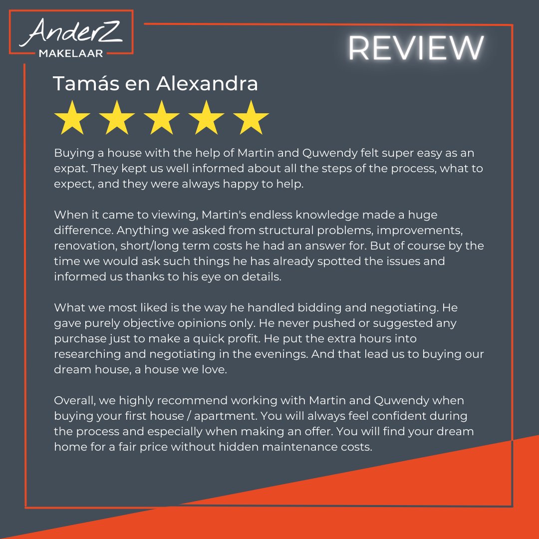 5 sterren te pakken ! Onze opdrachtgever heeft fantastisch benoemd wat onze meerwaarde is. Wilt u ook verzekerd zijn van uitstekende hulp bij uw aankoop of verkoop traject ? Neem dan contact op met ons. 
#makelaar #review #groningen #beste